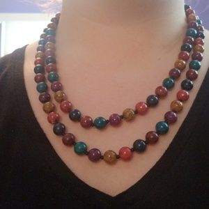 Multicolored Wooden Beaded Necklace